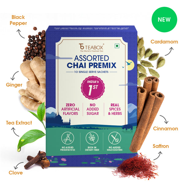 Teabox Assorted Chai Premix (10 Single Serve Sachets)