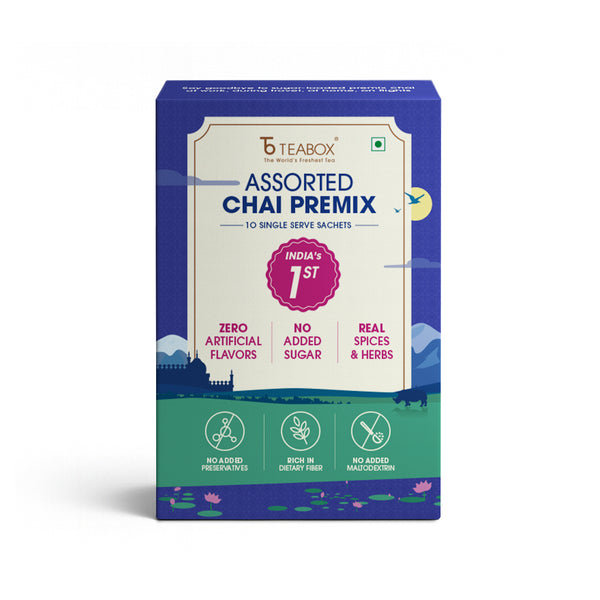 Teabox Assorted Chai Premix (10 Single Serve Sachets)