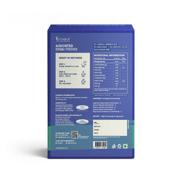 Teabox Assorted Chai Premix (10 Single Serve Sachets)