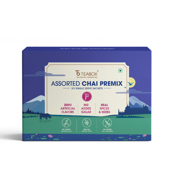 Teabox Assorted Chai Premix (30 Single Serve Sachets)
