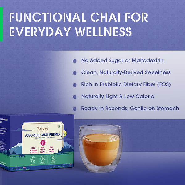Teabox Assorted Chai Premix <br> (30 Single Serve Sachets)