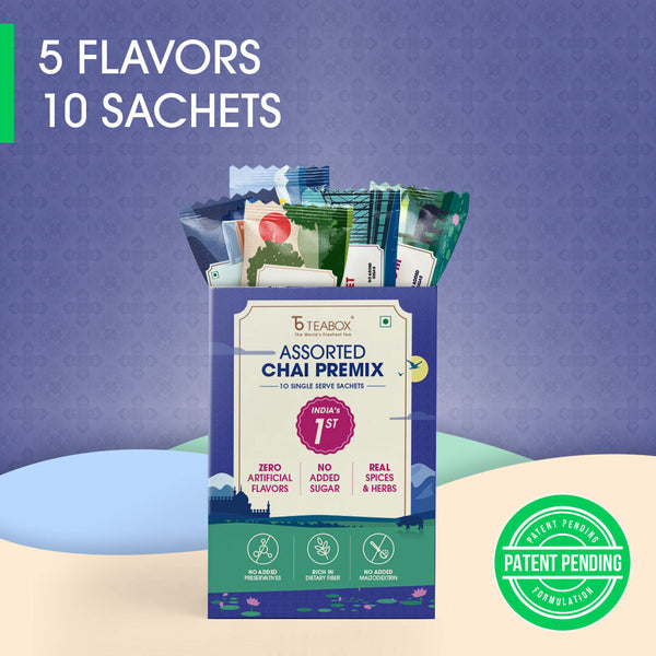 Teabox Assorted Chai Premix (10 Single Serve Sachets)