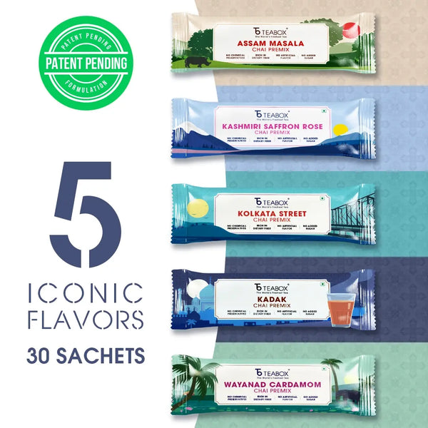 Teabox Assorted Chai Premix (30 Single Serve Sachets)