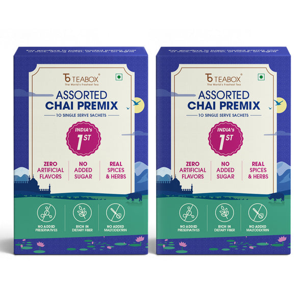 Teabox Assorted Chai Premix <br> (10 Single Serve Sachets)