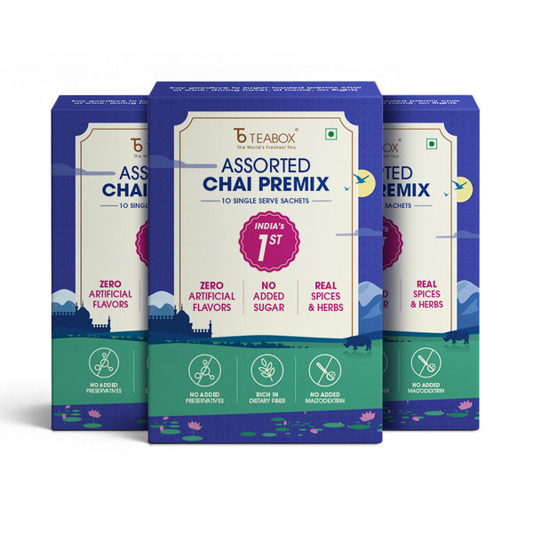 Teabox Assorted Chai Premix <br> (10 Single Serve Sachets)