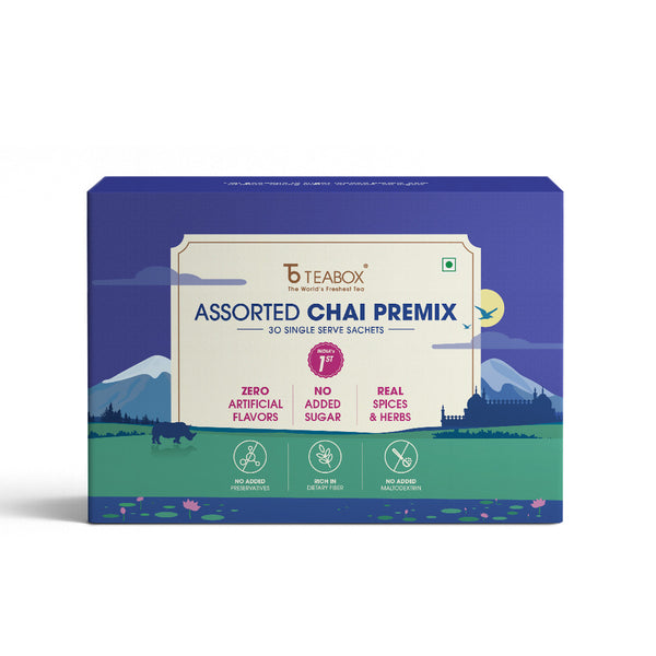 Teabox Assorted Chai Premix (30 Single Serve Sachets)