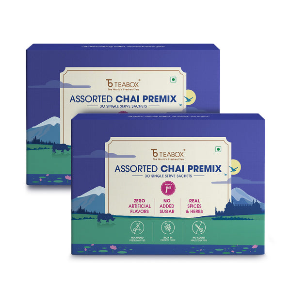 Teabox Assorted Chai Premix (30 Single Serve Sachets)