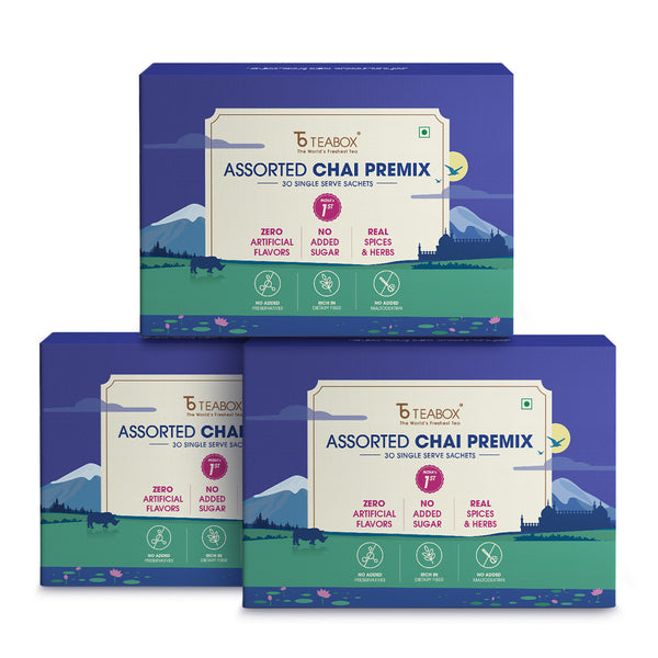Teabox Assorted Chai Premix (30 Single Serve Sachets)