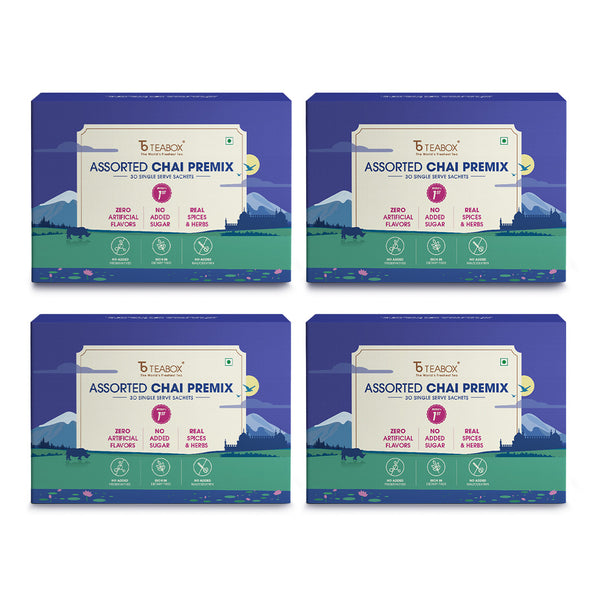 Teabox Assorted Chai Premix <br> (30 Single Serve Sachets)