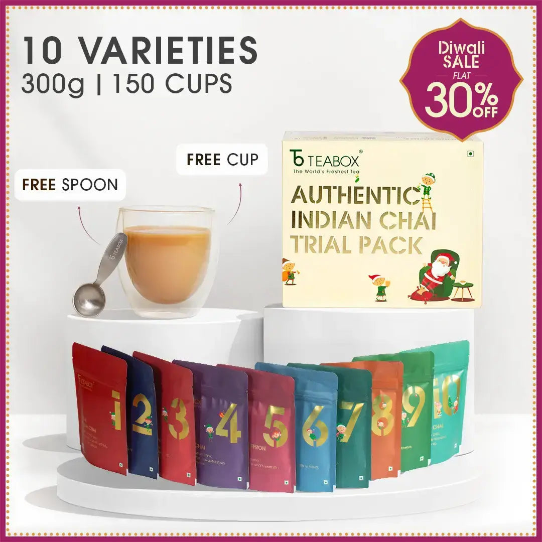 Limited Edition Holiday Chai Trial Pack (Free Valencia Glass Teacup & Ideal Teaspoon)
