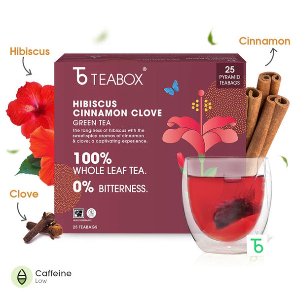 Green Tea Hibiscus Cinnamon Clove Energy (Teabag)