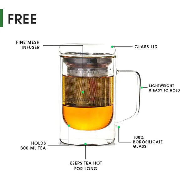 Darjeeling & Assam Whole Leaf Tea Trial Pack (Free Infuser Mug & Teaspoon)