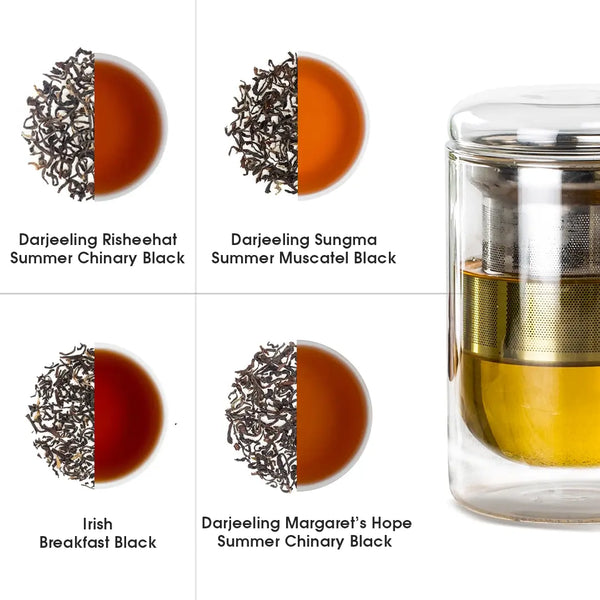 Darjeeling & Assam Whole Leaf Tea Trial Pack (Free Infuser Mug & Teaspoon)