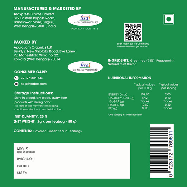 Green Tea Mint Digestion (Teabag)
