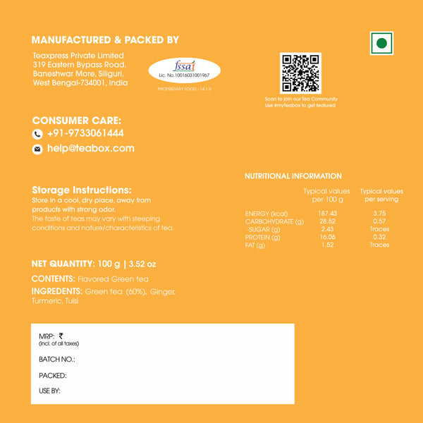 Green Tea Turmeric Ginger Tulsi Immunity
