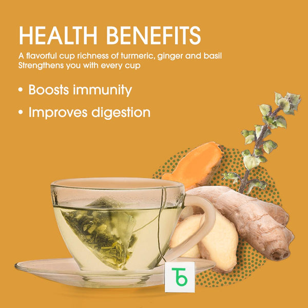 Green Tea Turmeric Ginger Tulsi Immunity (Teabag)