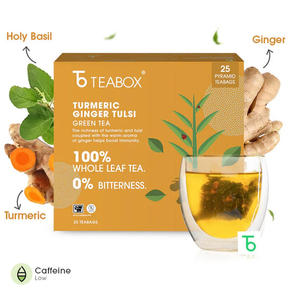 Green Tea Turmeric Ginger Tulsi Immunity (Teabag)