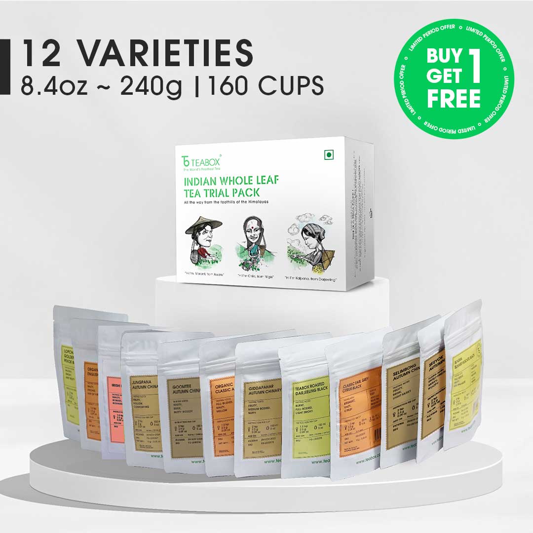 Indian Whole Leaf Tea Trial Pack - Buy 12 Teas & Get 12 Teas Free (2 Boxes)