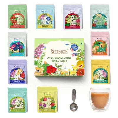 Ayurvedic Chai Trial Pack (Free Valencia Glass Teacup & Ideal Teaspoon)