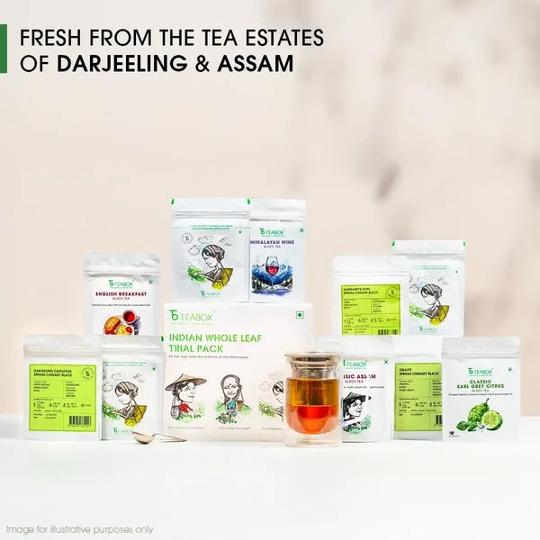 Darjeeling & Assam Whole Leaf Tea Trial Pack (Free Infuser Mug & Teaspoon)