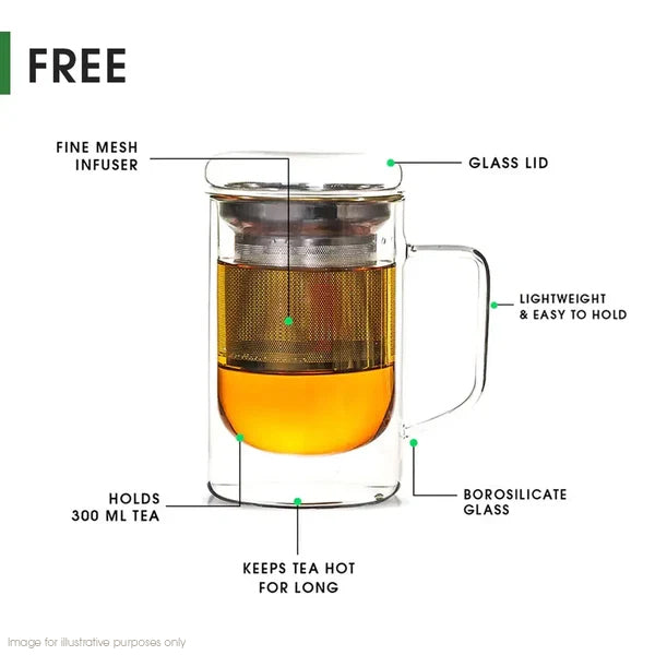 Darjeeling & Assam Whole Leaf Tea Trial Pack (Free Infuser Mug & Teaspoon)