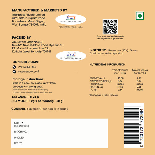 Green Tea Ashwagandha Vitality (Teabag)