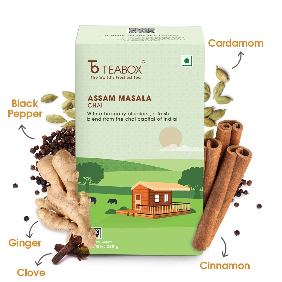 Buy Organic Chai Tea Online 2024 Harvest Teabox   AssamMasalaChai CarouselImage 01 