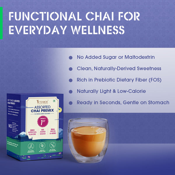 Teabox Assorted Chai Premix <br> (10 Single Serve Sachets)