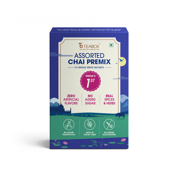Teabox Assorted Chai Premix <br> (10 Single Serve Sachets)