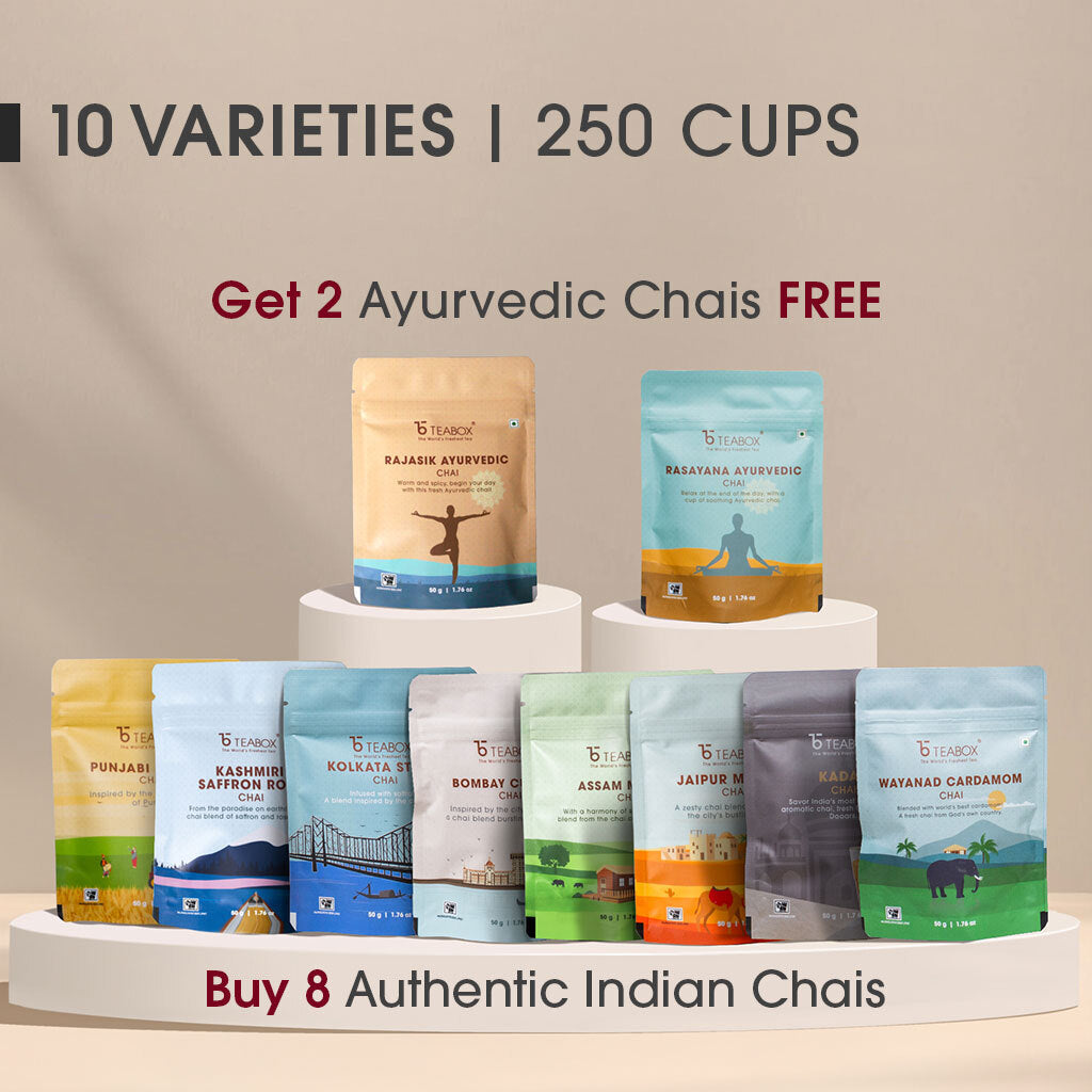 Authentic Indian Chai Trial Pack (Free Rajasik & Rasayana Ayurvedic Chai)