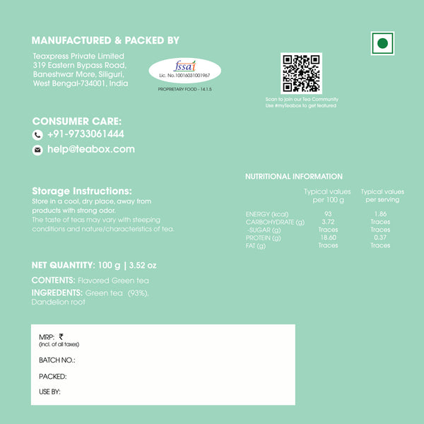 Green Tea Dandelion Detox