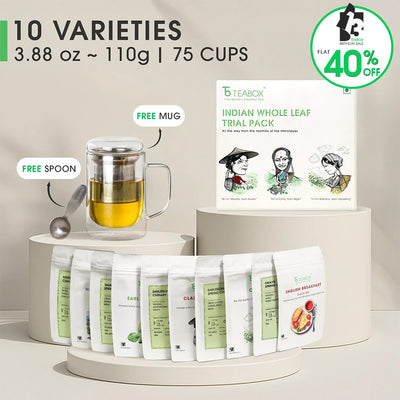 Darjeeling & Assam Whole Leaf Tea Trial Pack (Free Infuser Mug & Teaspoon)