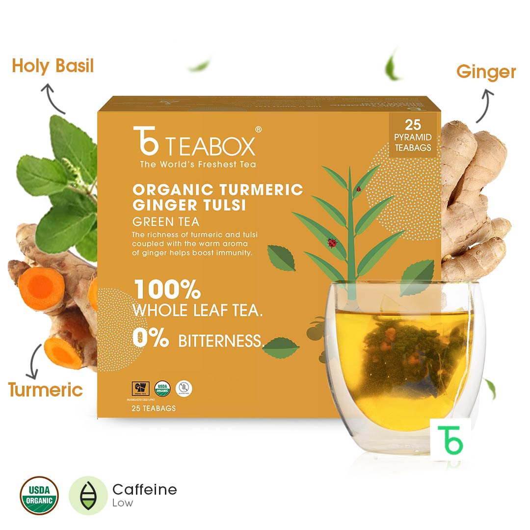 Organic Turmeric Ginger Tulsi Green (Teabag)
