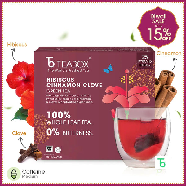 Green Tea Hibiscus Cinnamon Clove Energy (Teabag)