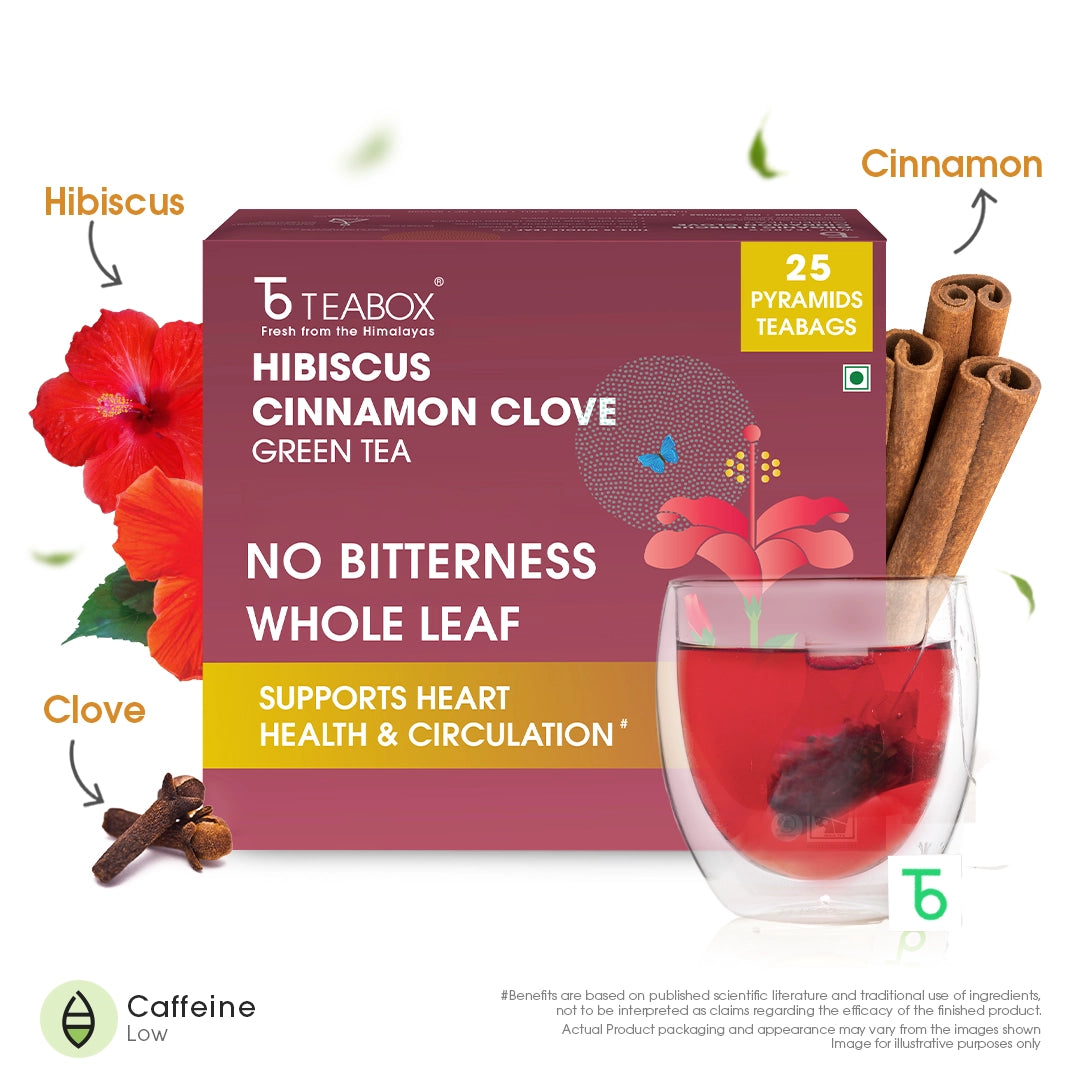 Green Tea Hibiscus Cinnamon Clove Energy (Teabag)