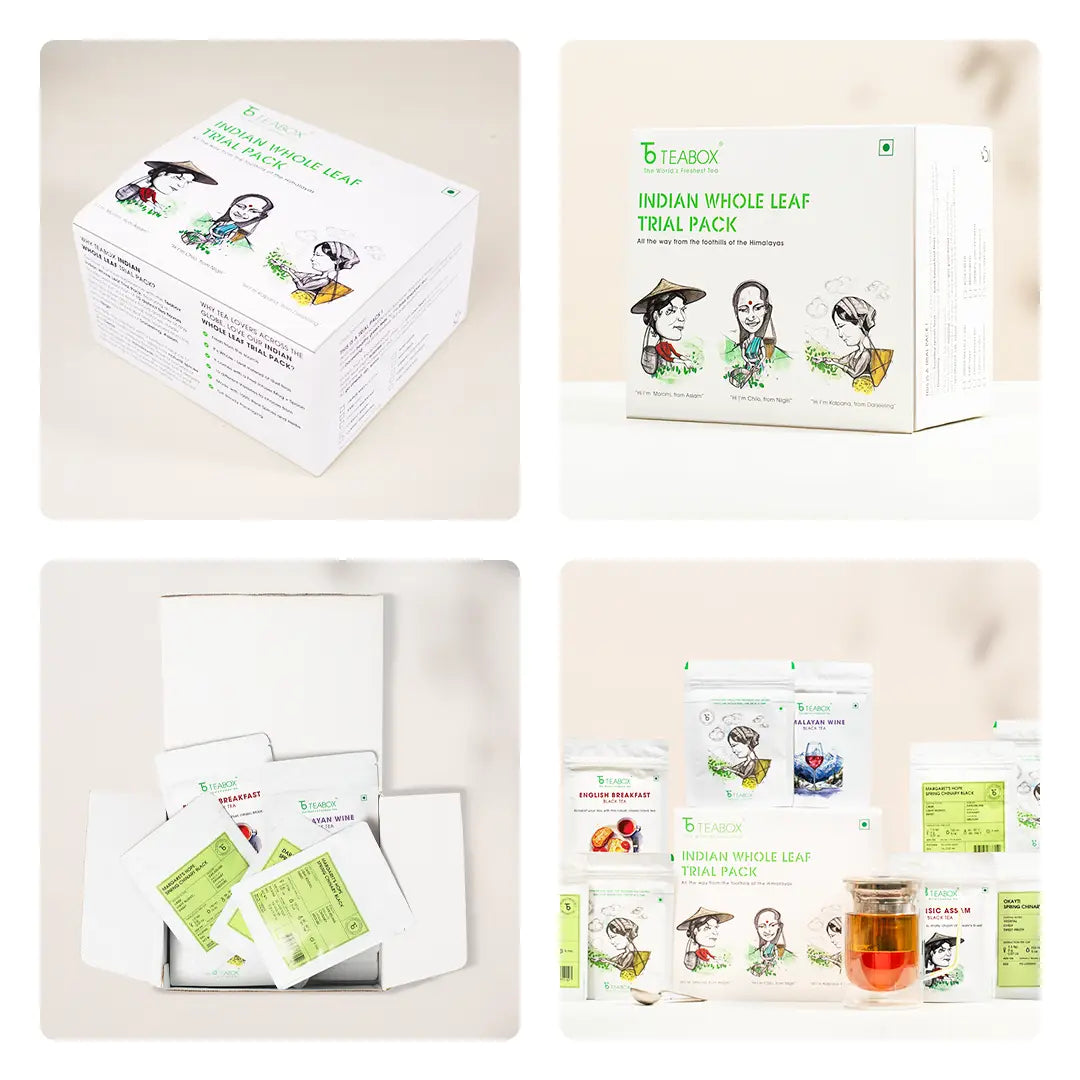 Darjeeling & Assam Whole Leaf Tea Trial Pack (Free Infuser Mug & Teaspoon)