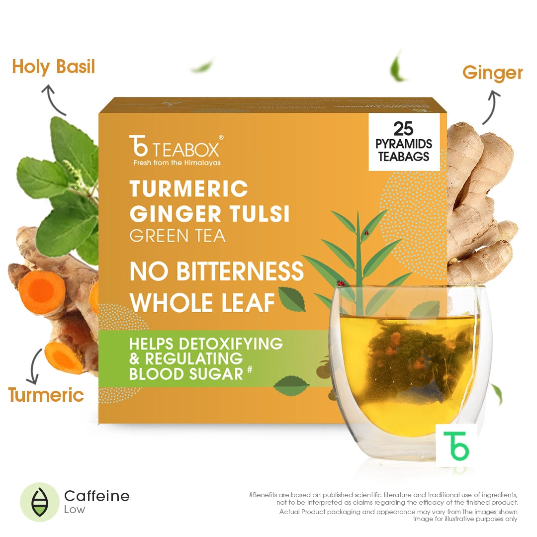 Green Tea Turmeric Ginger Tulsi Immunity (Teabag)