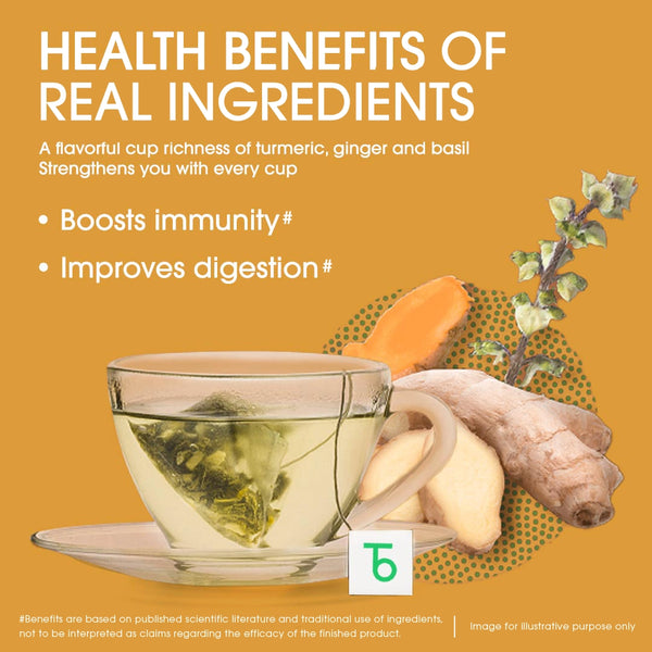 Green Tea Turmeric Ginger Tulsi Immunity (Teabag)