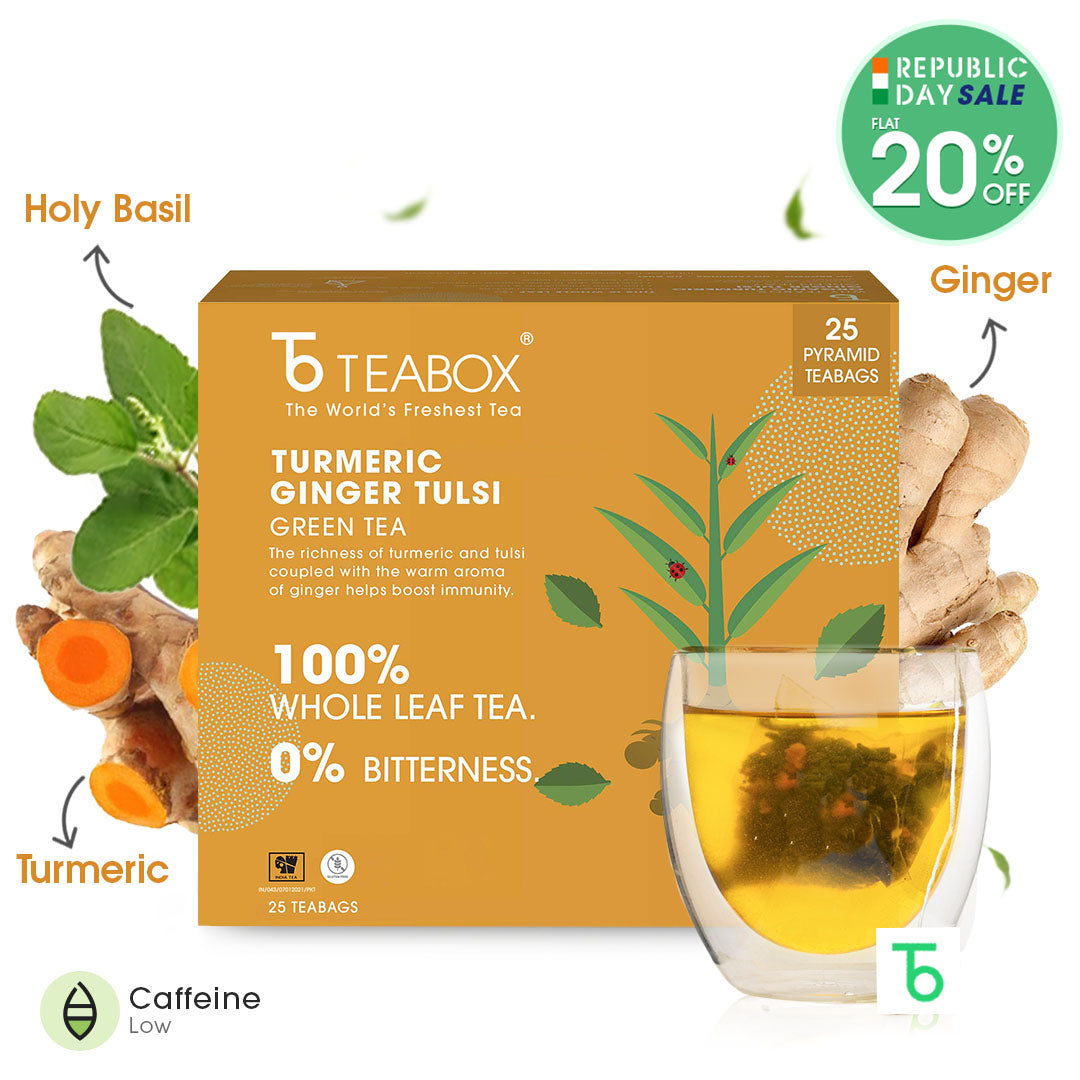 Turmeric Ginger Tulsi Green (Teabag)