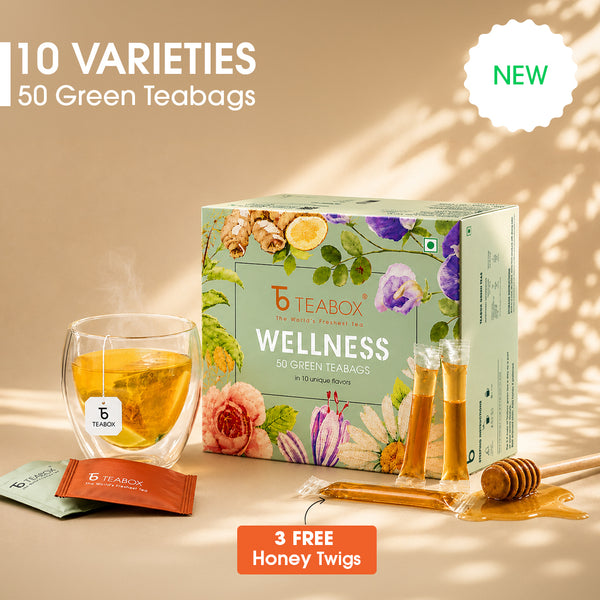 Green Teabag Sampler (50 Teabags + 3 Free Honey)