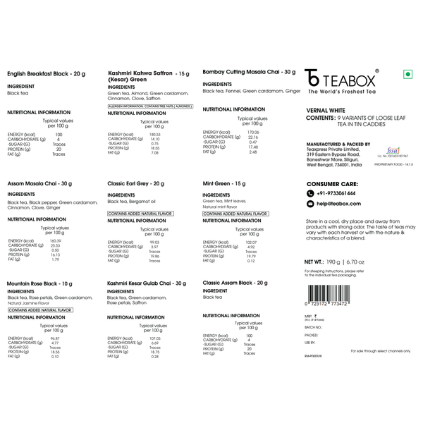 Vernal: 9 Handcrafted Teas