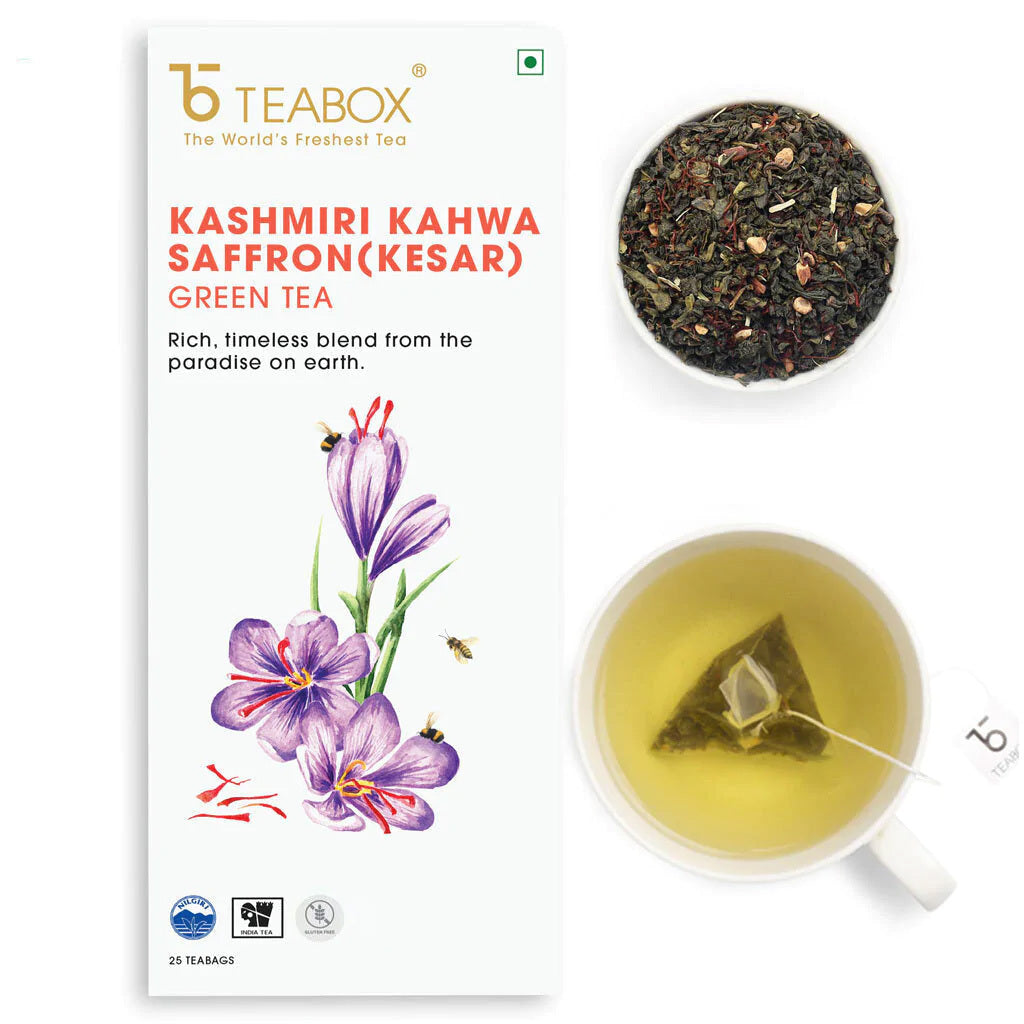 Kashmiri Kahwa Saffron (Kesar) Green (Teabag)